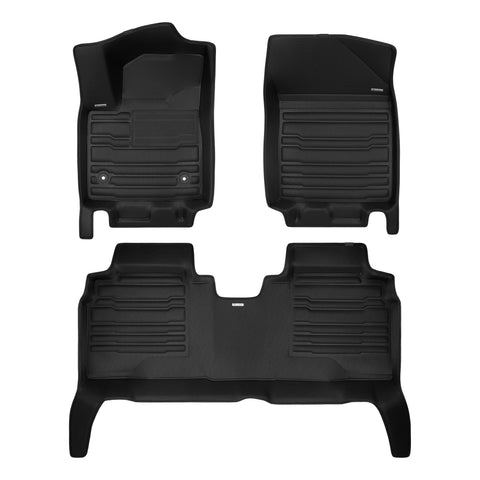 A set of black TuxMat car floor mats for Chevrolet Blazer EV models.